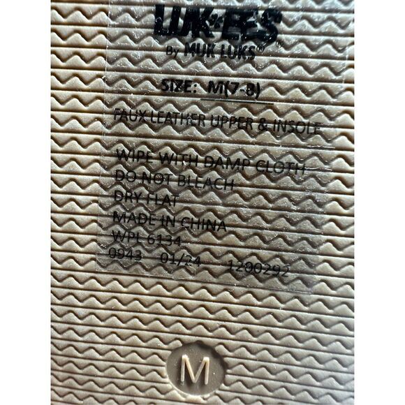 NWOT Luk Ees Women's Sandals Criss Cross Slides Faux Leather Tan Size M (7-8) - Picture 3 of 7